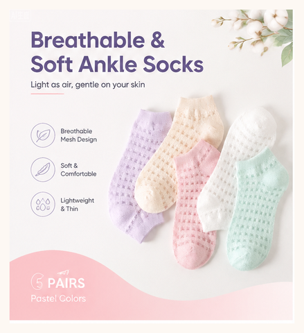 Invisibility Sock Loafer - 여성용 통기성 발목 양말 폴리에스테르 메쉬