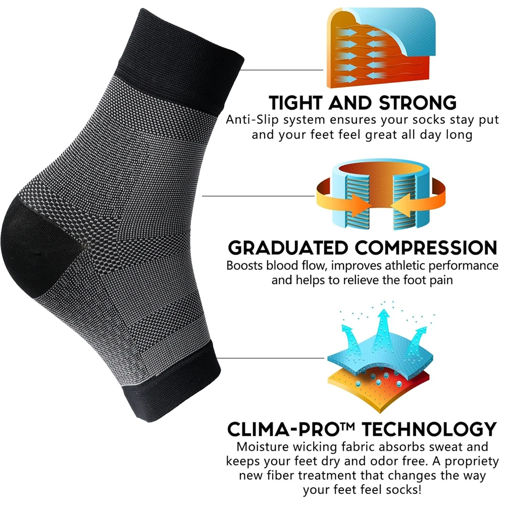 신경병증 및 족저근막염용 오픈토 압박 양말 1쌍, 아치 - Ankle Brace Sock 리뷰 및 가격