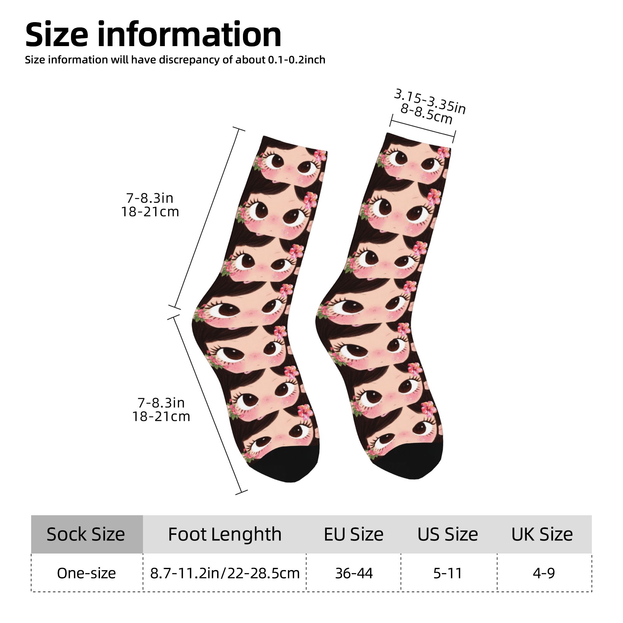커스텀 큰 눈 소녀 만화 남녀 공용 크루 양말 유니섹스 - Dress Sock Men 리뷰 및 가격