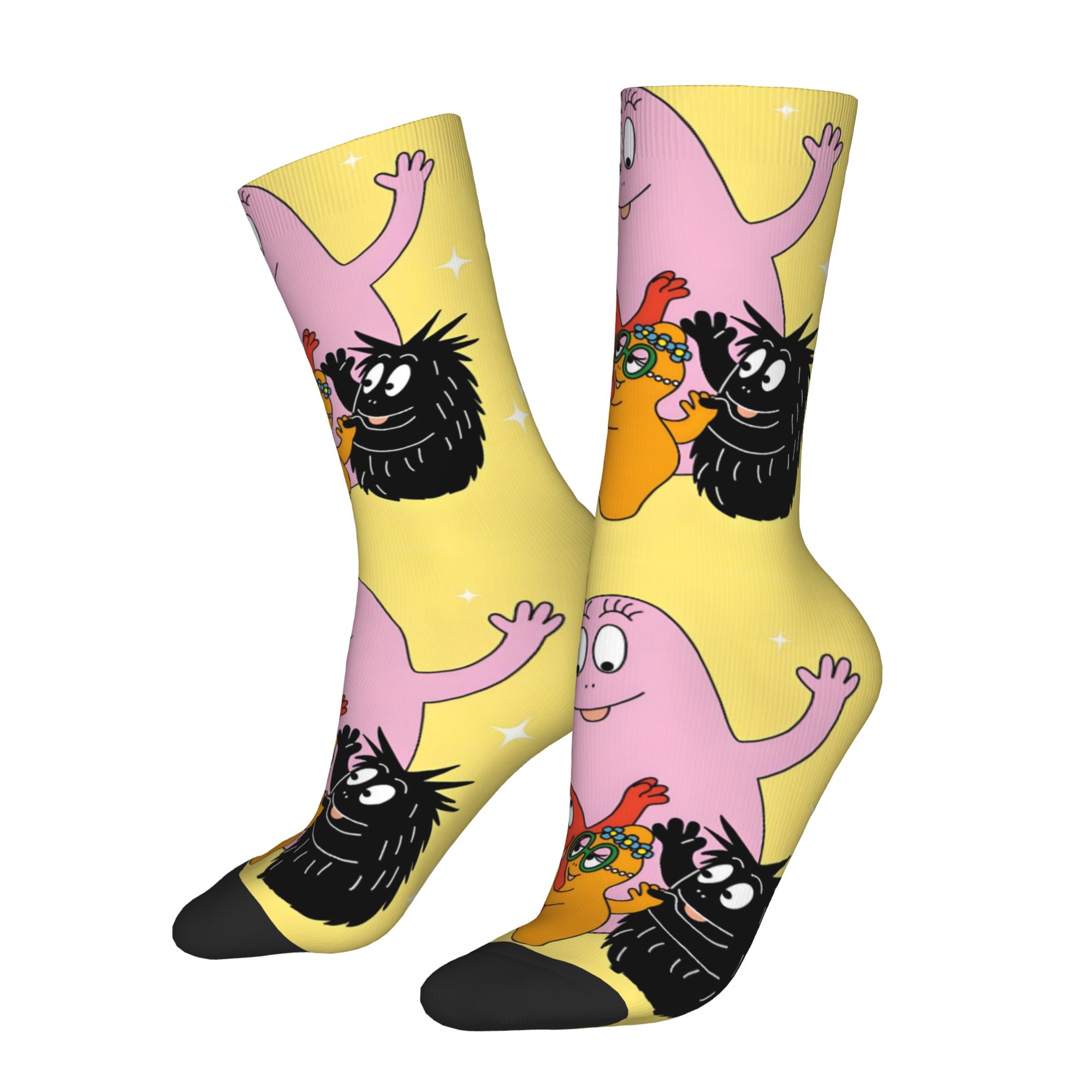 커스텀 귀여운 남성용 재미있는 만화 바바파파 벽지 무늬 - Dress Sock Men 리뷰 및 가격