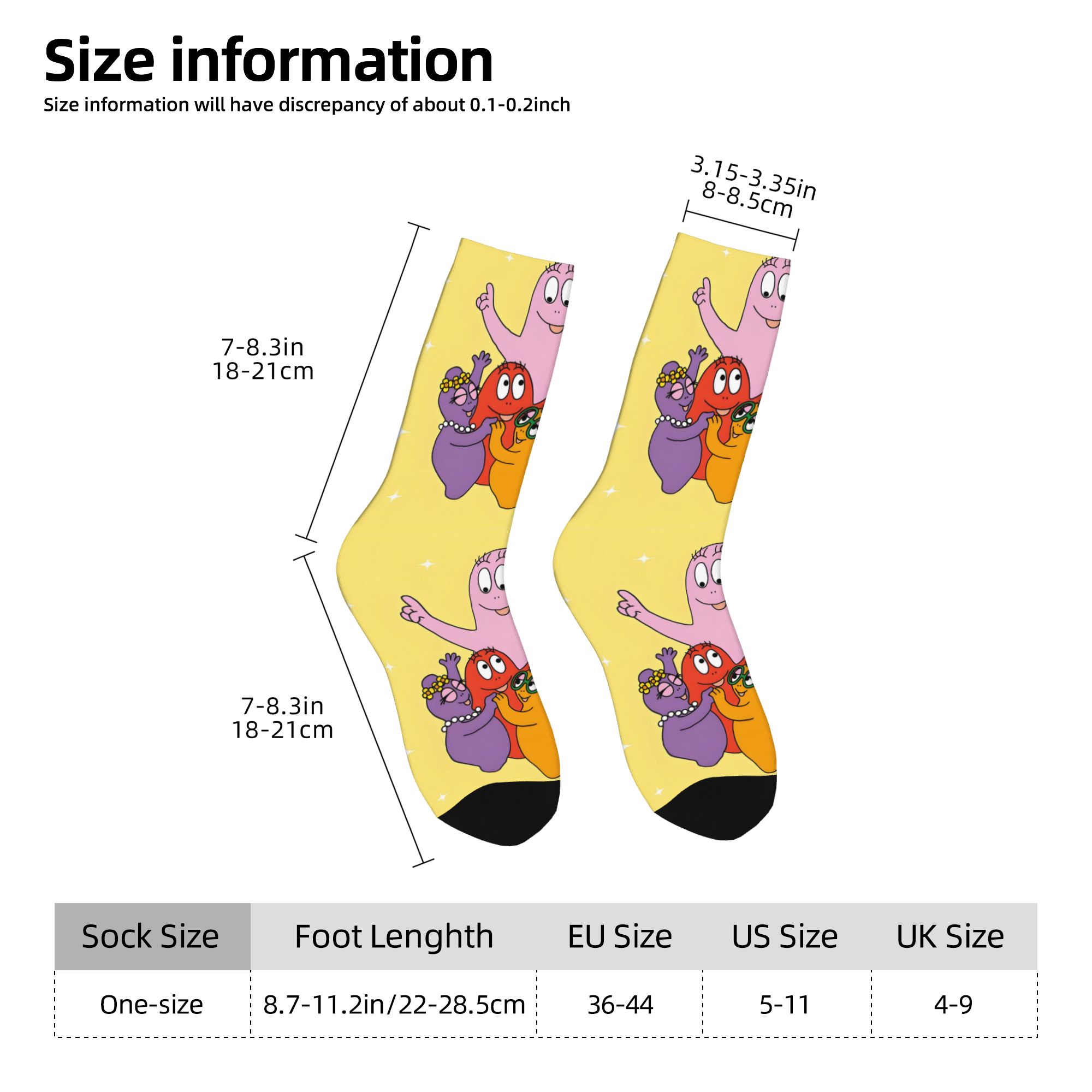 커스텀 귀여운 남성용 재미있는 만화 바바파파 벽지 무늬 - Dress Sock Men 리뷰 및 가격