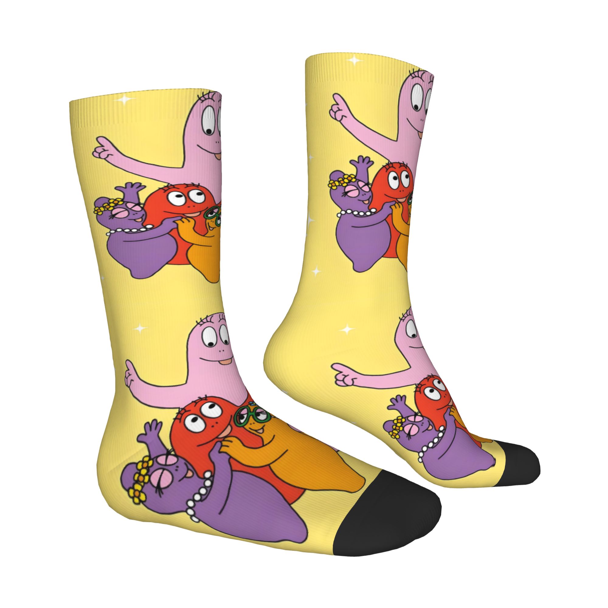 커스텀 귀여운 남성용 재미있는 만화 바바파파 벽지 무늬 - Dress Sock Men 리뷰 및 가격