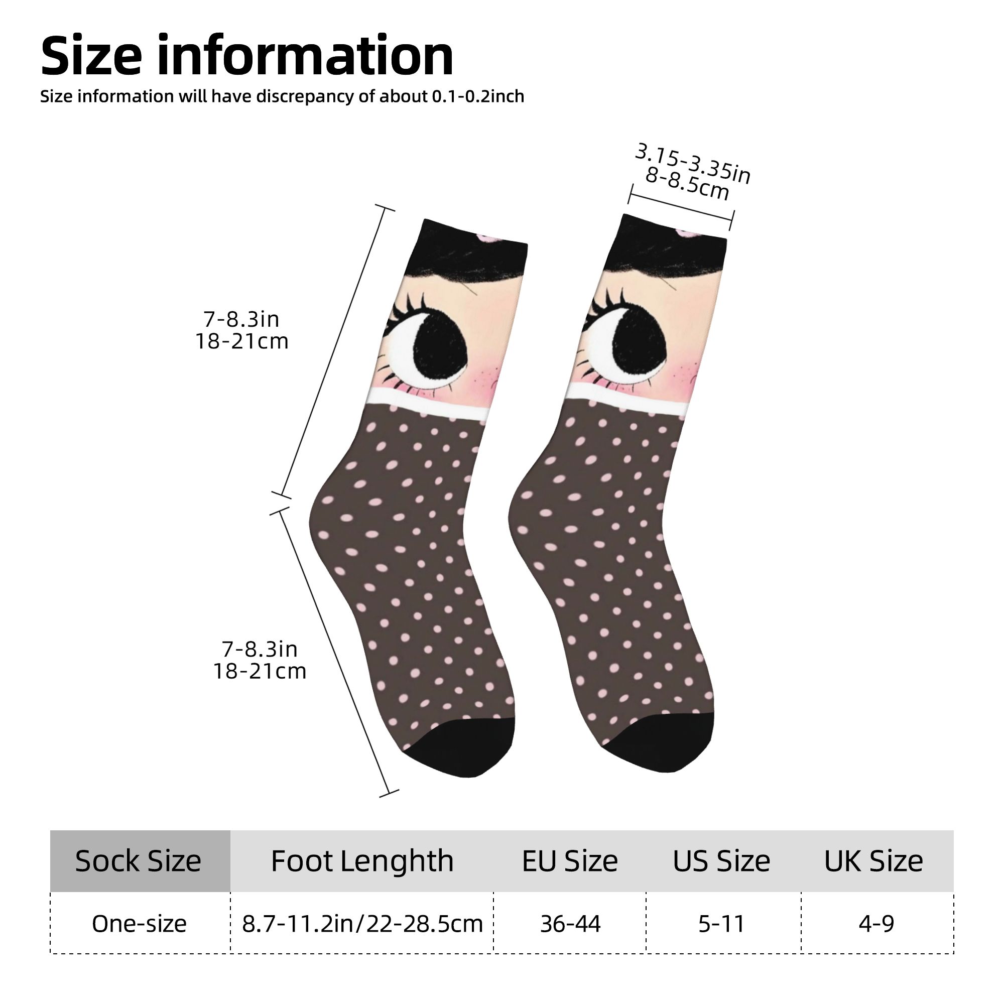 커스텀 큰 눈 소녀 만화 남녀 공용 크루 삭스 유니섹스 - Dress Sock Men 리뷰 및 가격