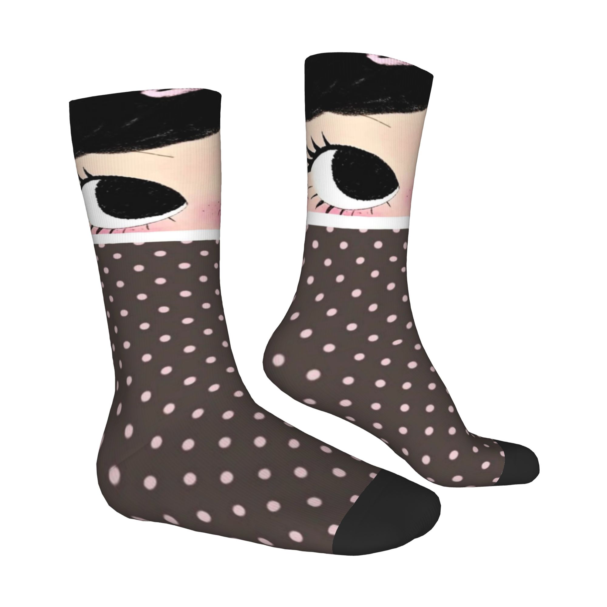 커스텀 큰 눈 소녀 만화 남녀 공용 크루 삭스 유니섹스 - Dress Sock Men 리뷰 및 가격