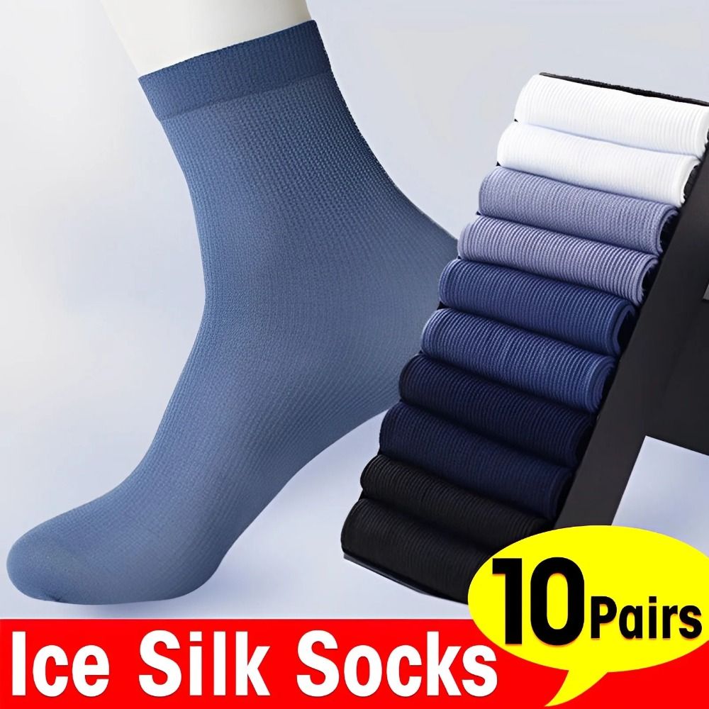 10켤레 패션 통기성 남성 아이스 실크 양말 부드럽고  - Silk Sock Bamboo 리뷰 및 가격
