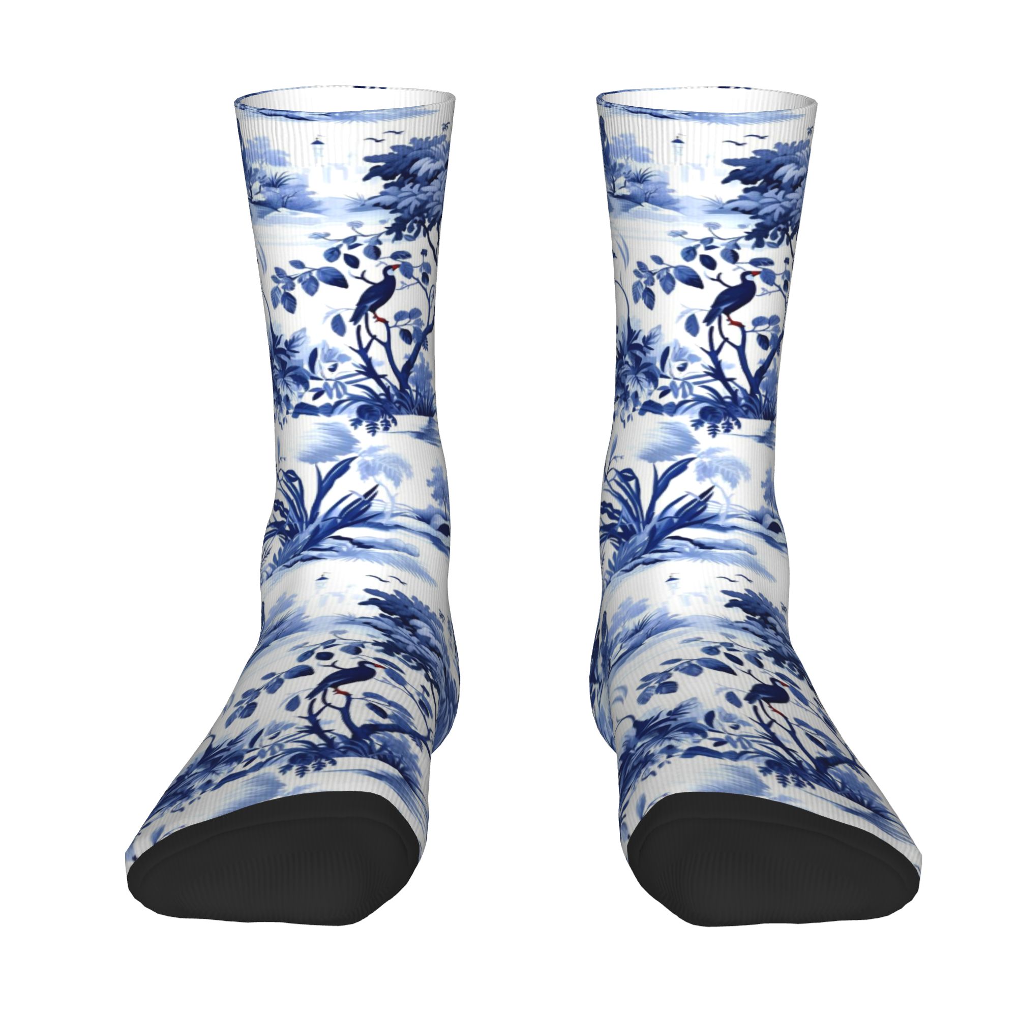 맞춤형 네이비 블루와 화이트 남녀 공용 크루 양말 귀여 - Dress Sock Men 리뷰 및 가격