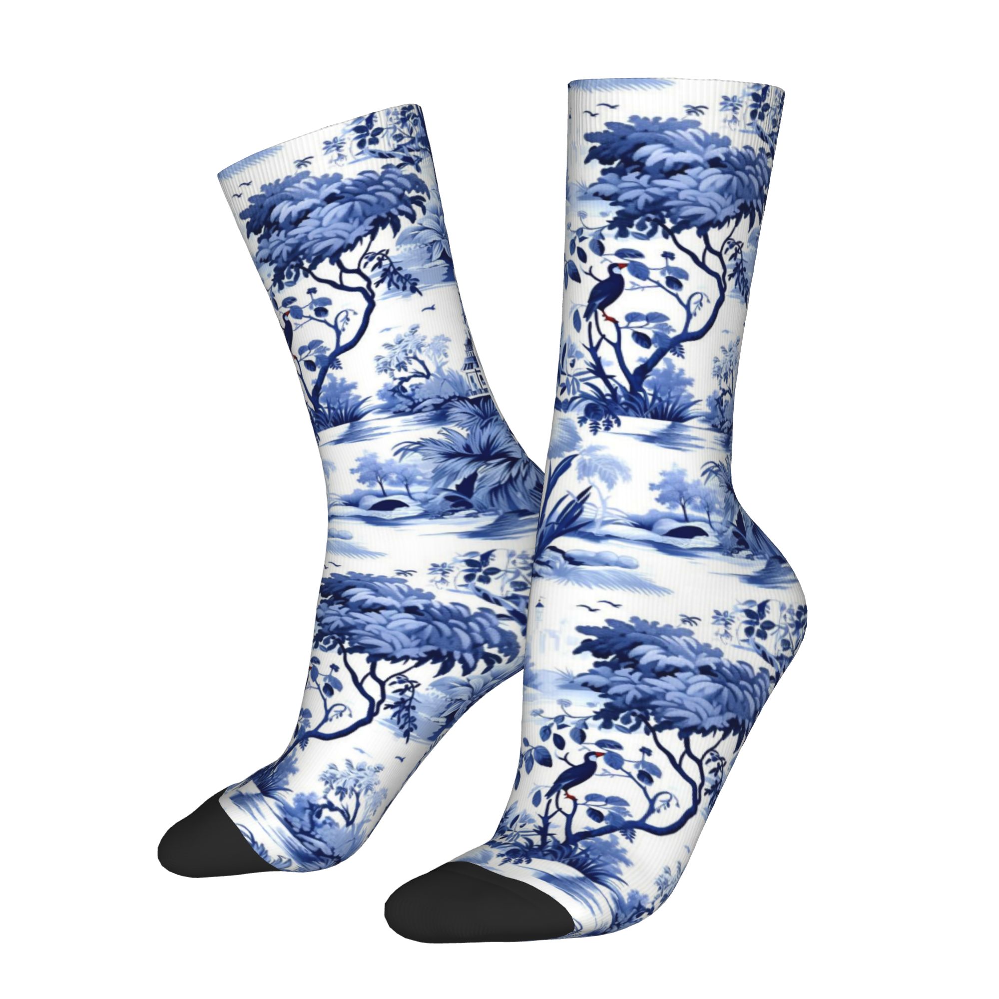 맞춤형 네이비 블루와 화이트 남녀 공용 크루 양말 귀여 - Dress Sock Men 리뷰 및 가격